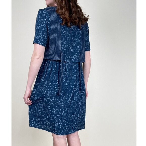 Vintage Vest Dress Mini Preppy Coastal Summer Casual Cottagecore Prairie 80s 90s - Picture 4 of 7